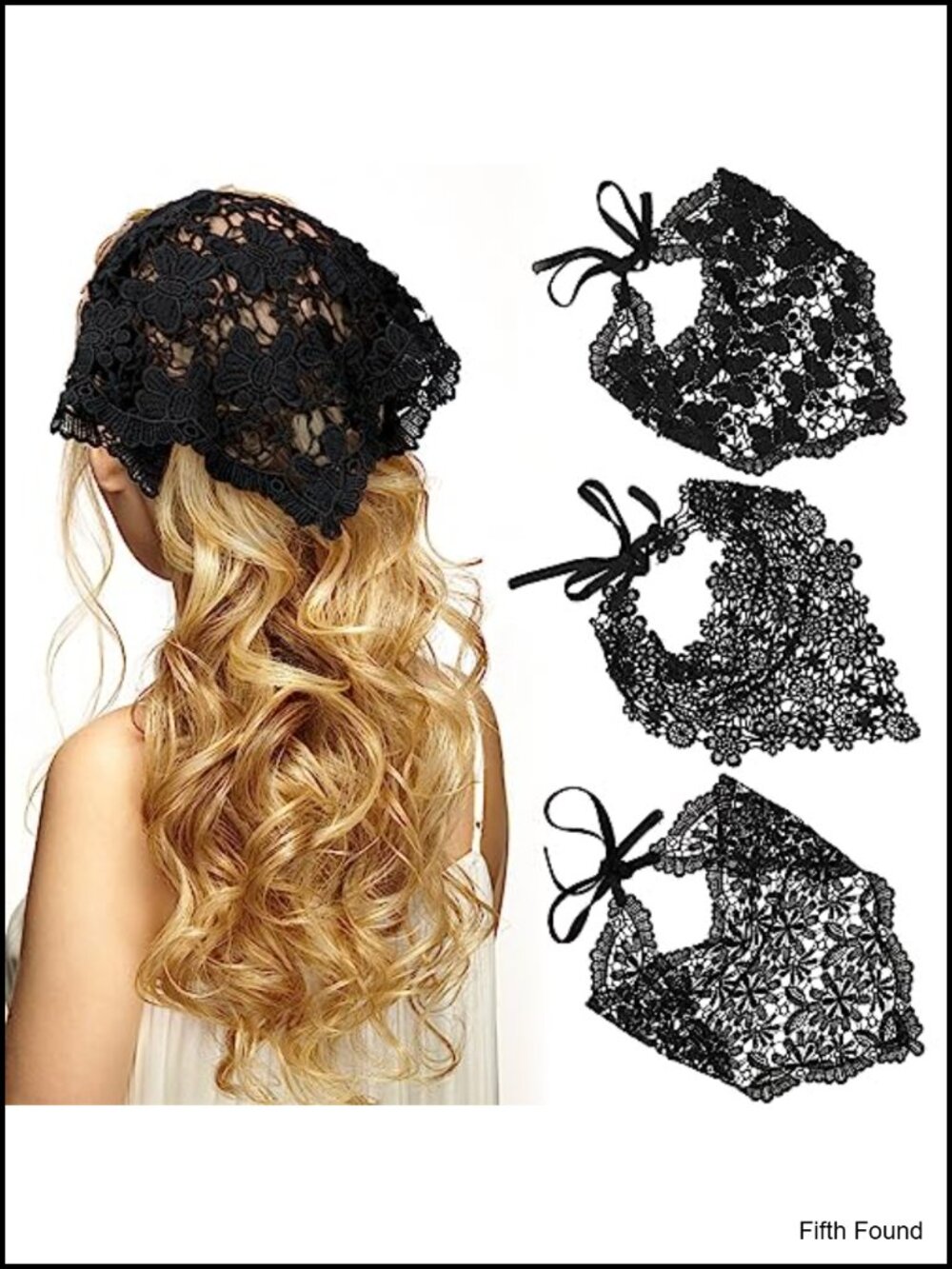 3 Pack Chiffon Hair Scarves Bandanas Vintage Knitted Headband for Women